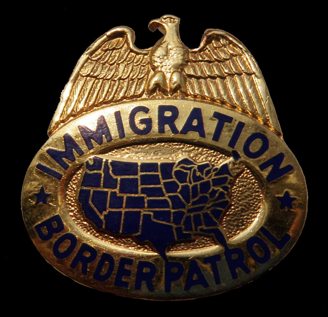 U.S. Immigration Border Patrol Hat Badge - Gold